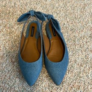 Margaux Denim sling back shoes